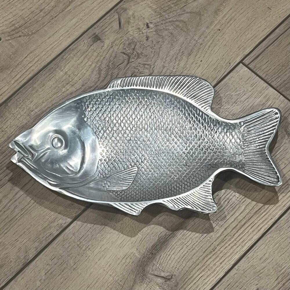 Metal Fish Dish Serving Platter 13.5” x 7.5”